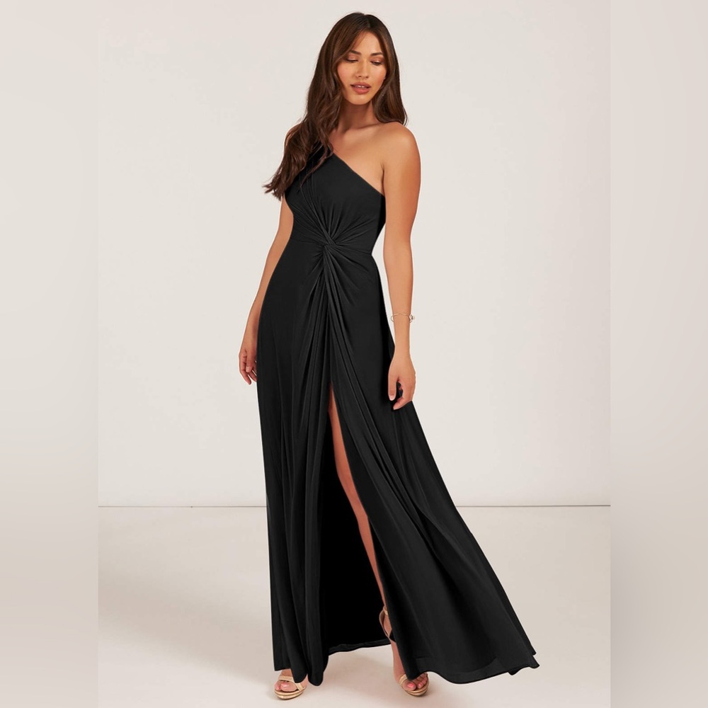 Azazie Brooke black bridesmaid dress